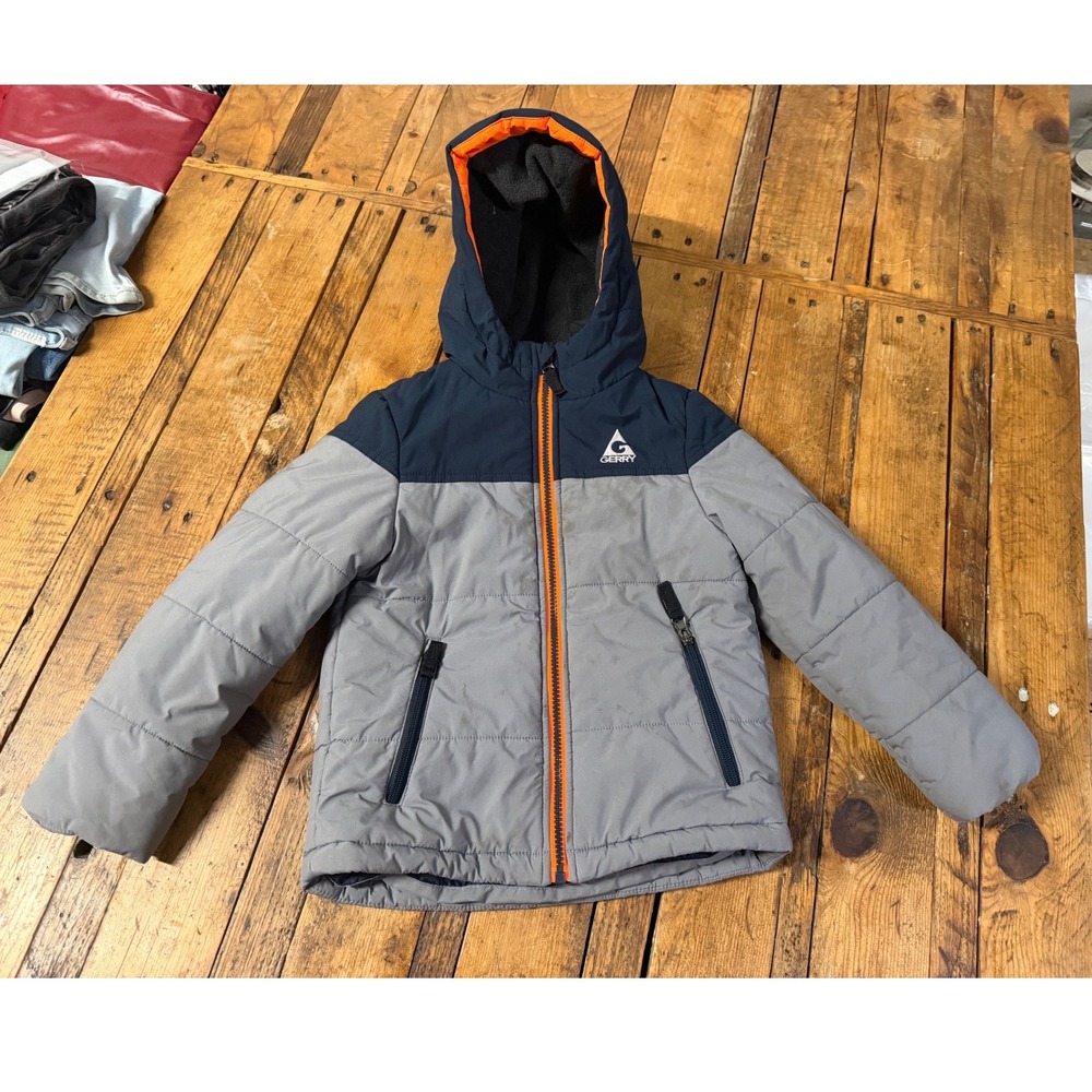 Gerry Boys Size 5 Puffer Jacket Hood Insulated Winter Coat Outdoor Ski Gorpcore